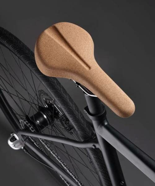 frame cycles' eco-friendly cork bike saddle is durable, lightweight, and water resistant