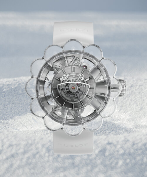hublot launches transparent takashi murakami watch with petals made entirely of sapphire