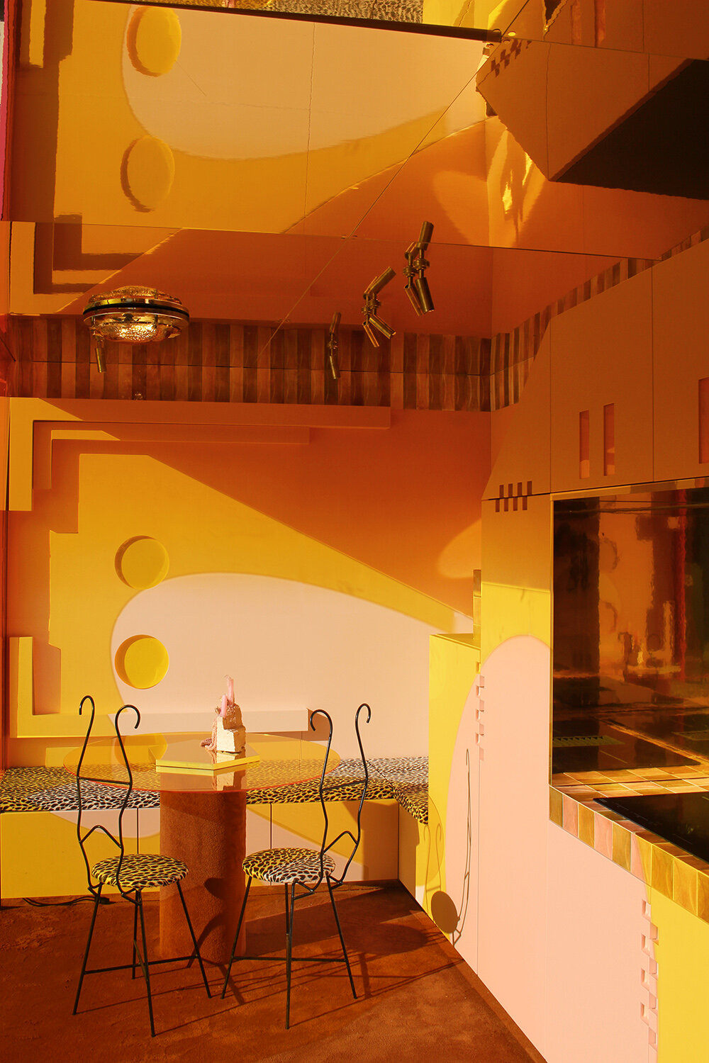 patricia bustos brings 1970s-inspired geometries & mosaics to mecano mobile kitchen space