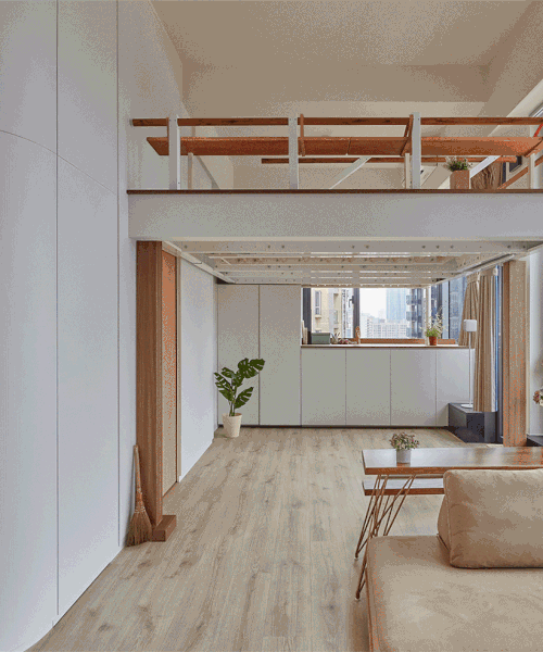 foldable electric staircase and expandable platform modify meditation duplex in hong kong