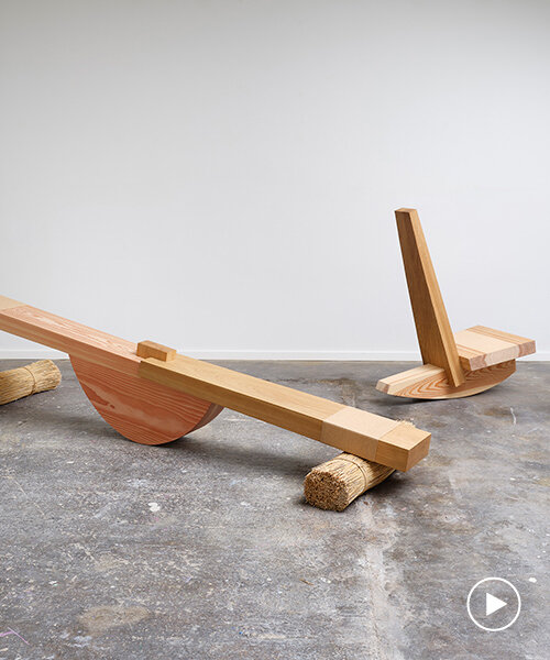 christian & jade's rocking furniture examines wood weight through play, balance and motion