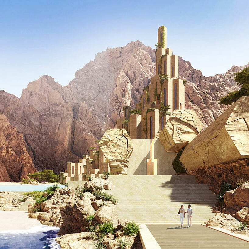NEOM's latest destination, siranna, is an exclusive hexagonal-pillar retreat in saudi arabia
