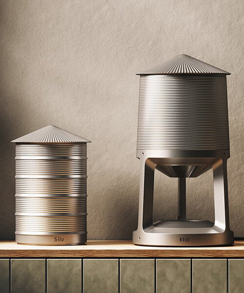 alexander shayle’s coffee grinders emulate agricultural grain silos structures
