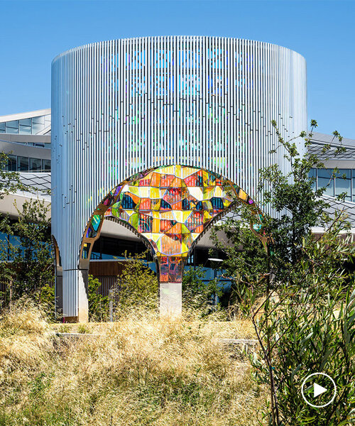 SOFTlab's halo pavilion glistens like a geode amid google headquarters in mountain view, CA