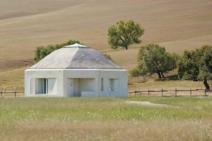STUDIO QI's straybirds suji prairie hotel in mongolia evokes traditional nomadic yurts
