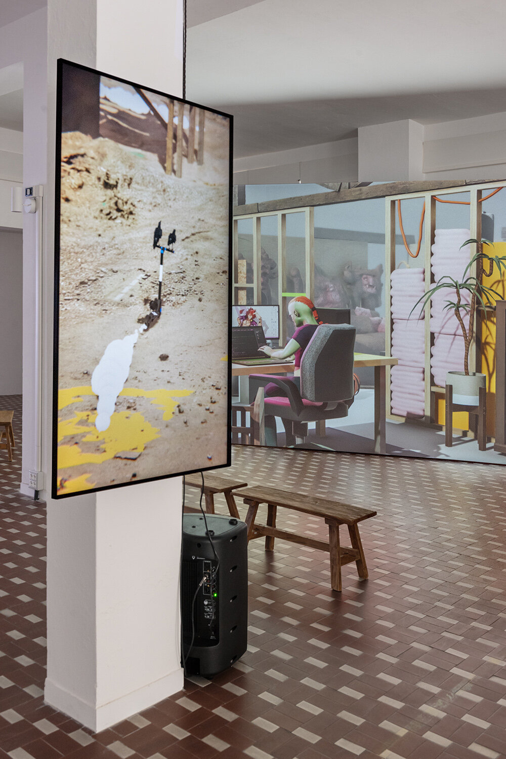 theo triantafyllidis' simulations at spazio vitale explore the absurdity of human existence