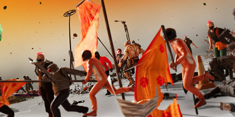 theo triantafyllidis' simulations at spazio vitale explore the absurdity of human existence