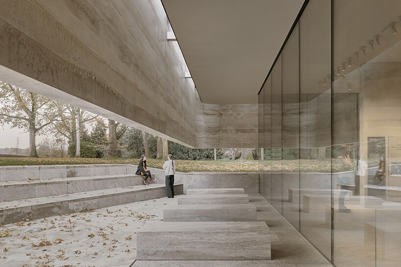 KAAN architecten adds floating visitor center to netherlands american cemetery