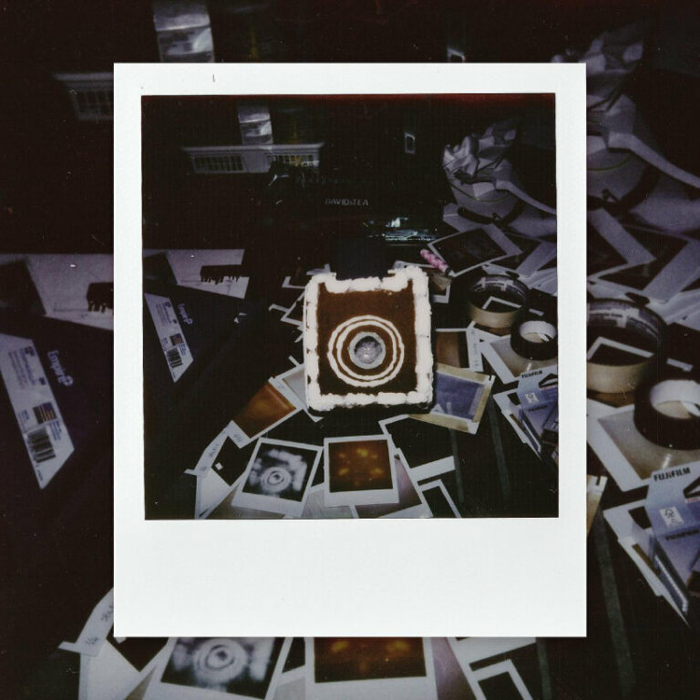 edible camera made of gingerbread captures and prints instax photos