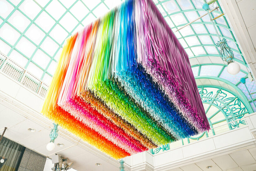 emmanuelle moureaux hangs 100 washi tape shades over dogo shopping 