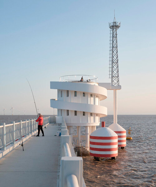 sea monitoring stations twist and swirl along shanghai's coastline