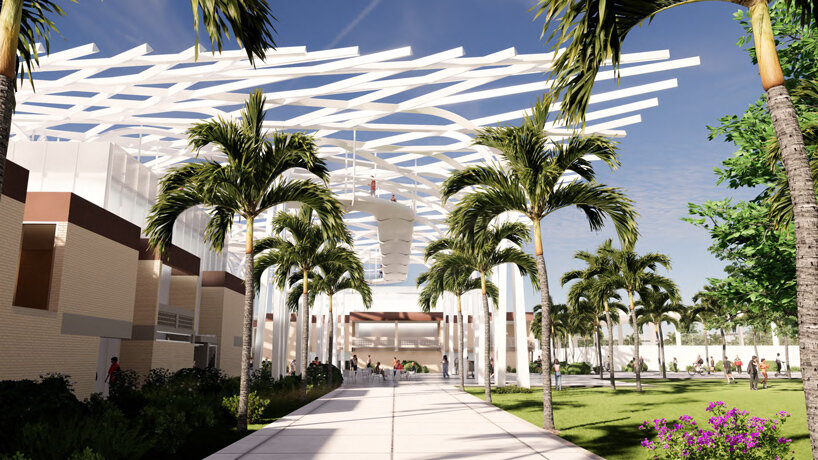 sweet sparkman tops I.M. pei's iconic dormitories in florida with latticed screen
