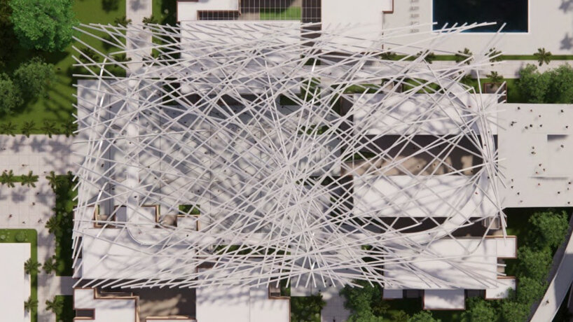 sweet sparkman tops I.M. pei's iconic dormitories in florida with latticed screen