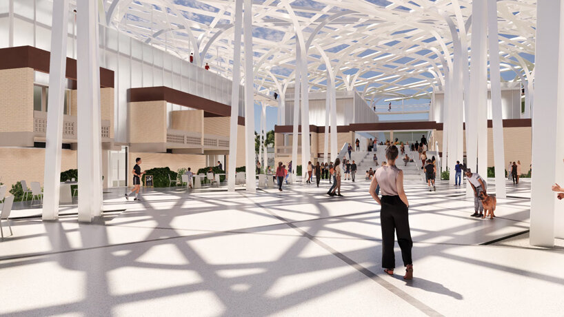 sweet sparkman tops I.M. pei's iconic dormitories in florida with latticed screen
