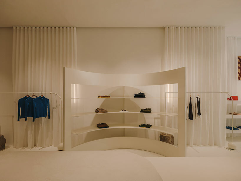 isern serra curates modular interiors for fashion brand 'thinking mu' in barcelona