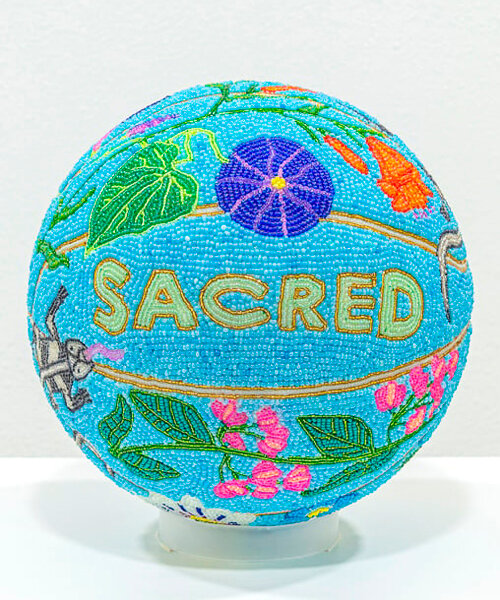 jorge mañes rubio's vibrant beaded basketballs reinterpret historical symbols and myths