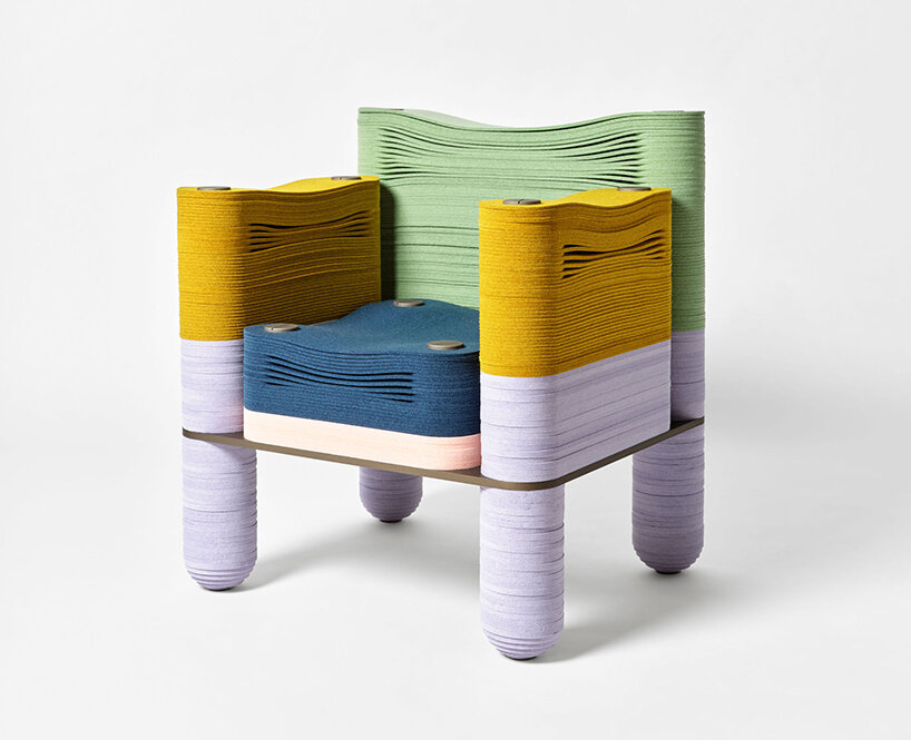 stackabl turns textile waste into bold furniture collection at design miami