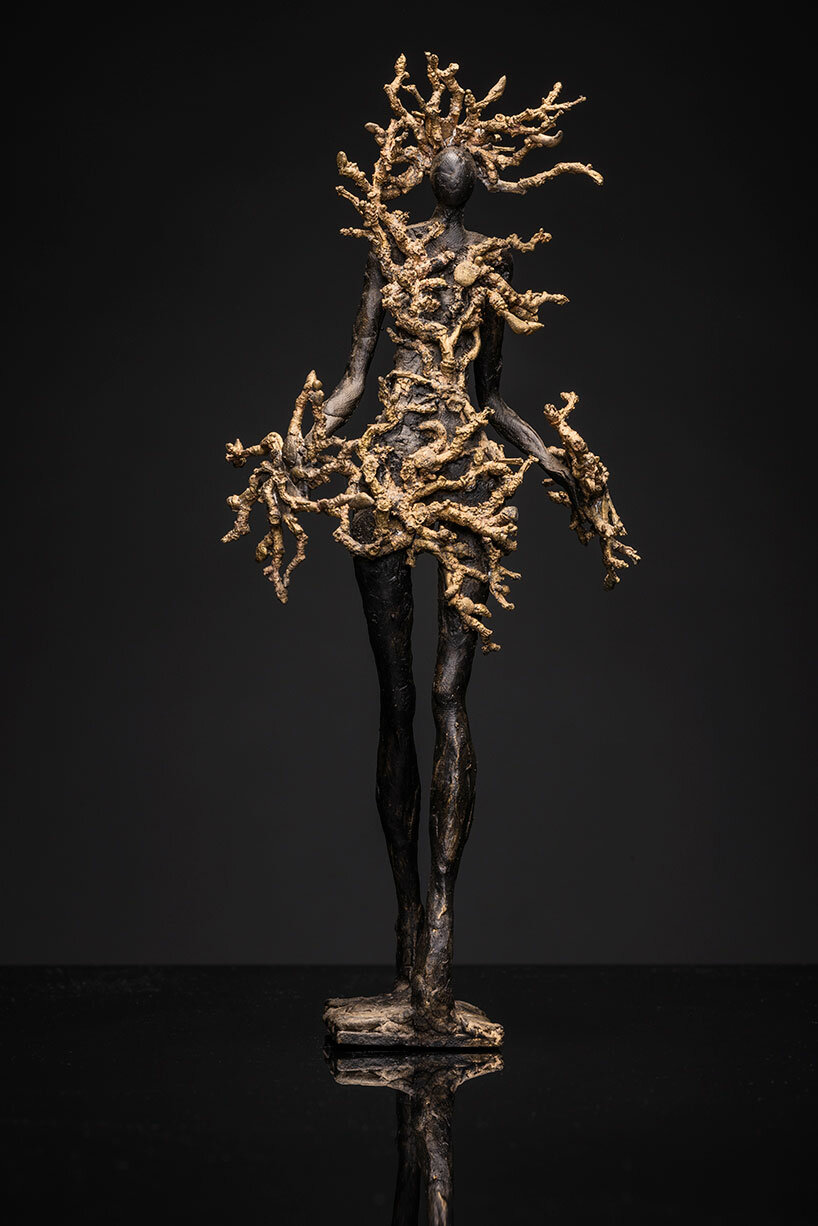 schiaparelli and chanel celebrated in london exhibition with bronze sculptures by robyn neild