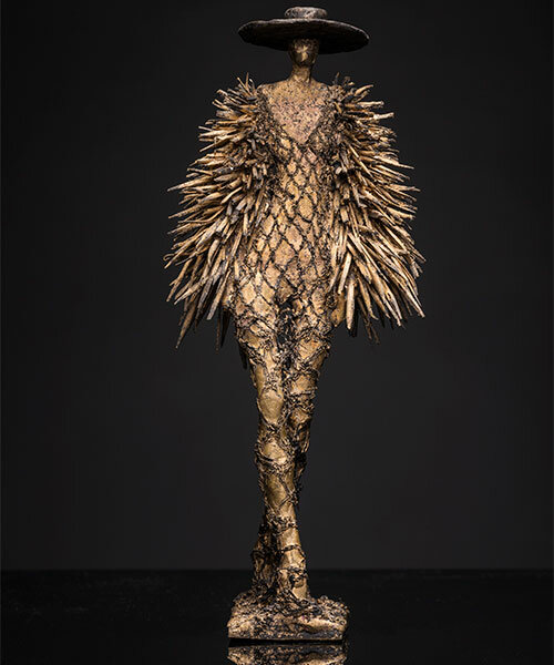 schiaparelli and chanel celebrated in london exhibition with bronze sculptures by robyn neild