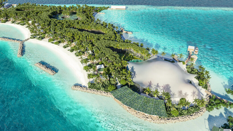 shigeru ban's floating villas comprise the first resort-residence project in the maldives