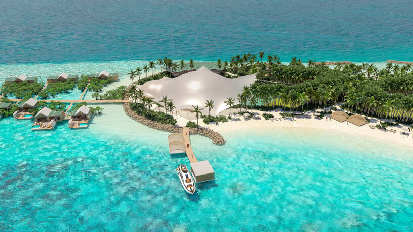 shigeru ban's floating villas comprise the first resort-residence project in the maldives