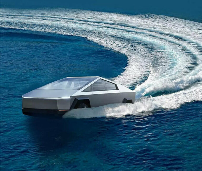 Tesla cybertruck can transform into a boat - Designboyo