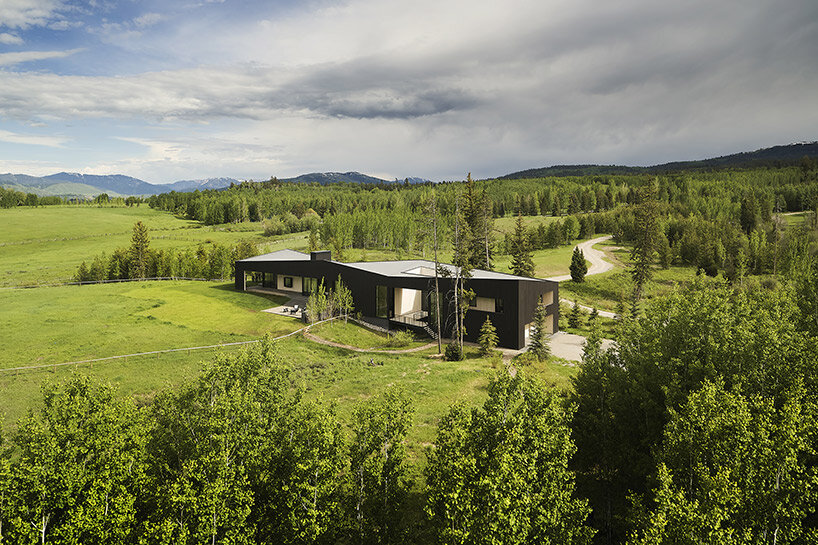 CLB architects scatters ShineMaker retreat compound at the base of wyoming's tetons