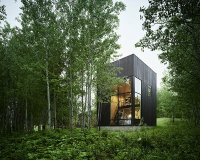 CLB architects scatters ShineMaker retreat compound at the base of wyoming's tetons