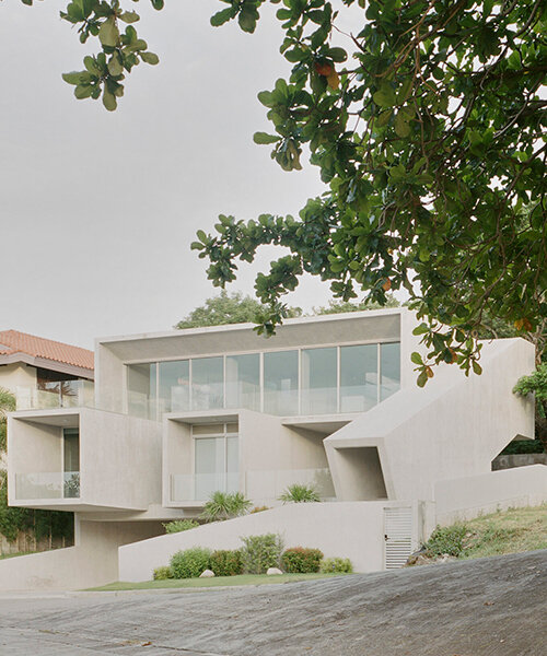 concrete cubes overlooking the ocean and sky compose CAZA's house in the philippines