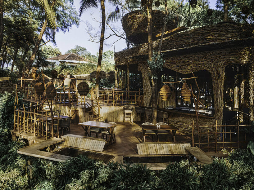 OTHERWORLDS' como agua resto-bar unfolds like a huge bird's nest in the indian forest