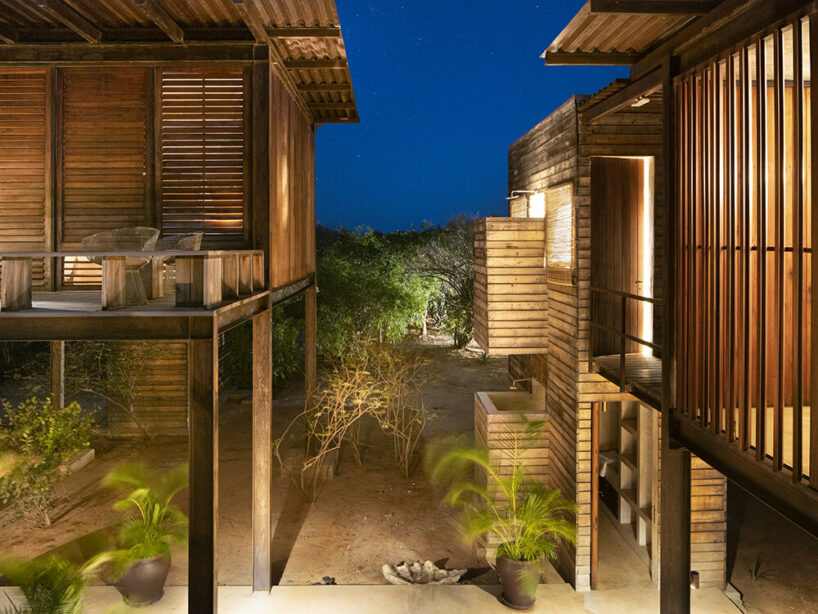 PAT.'s stilted falcon house is an ode to tropical modernism on kenya's manda island