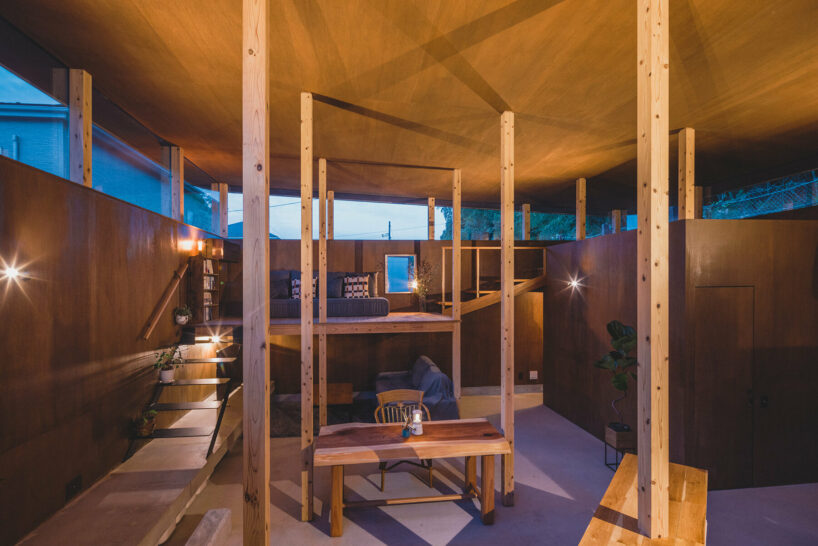 a 'forest' of pillars brings playful depth to this japanese dwelling by IGArchitects