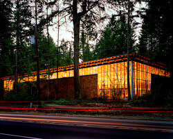 walls of windows run along airy maple valley library in washington