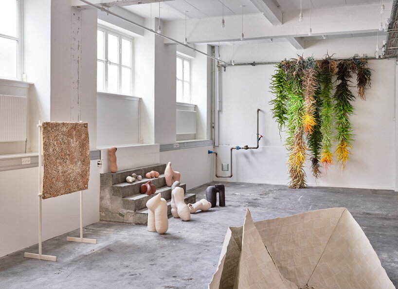 jonas edvard crafts sound-absorbing panel from mushroom mycelium, hemp, and willow