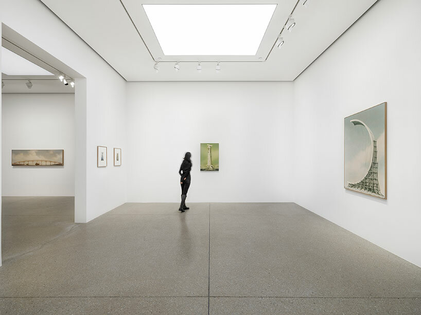 minoru nomata's floating fortress paintings evoke retro-futuristic memories at white cube