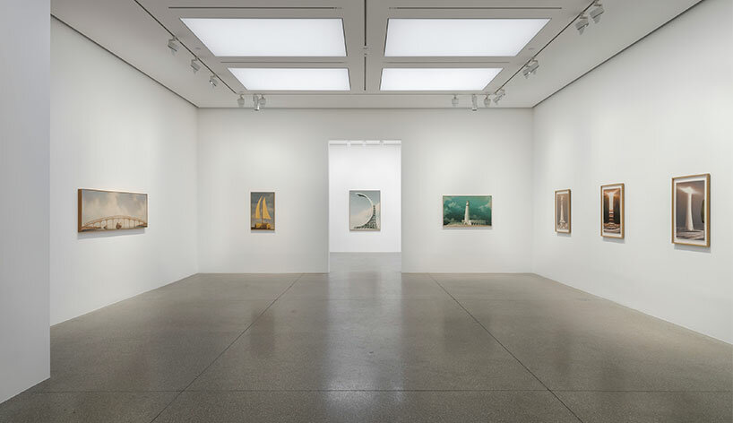 minoru nomata's floating fortress paintings evoke retro-futuristic memories at white cube