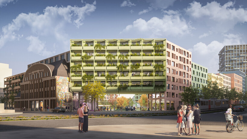 MVRDV plans new green district in düsseldorf with colorful residential complex