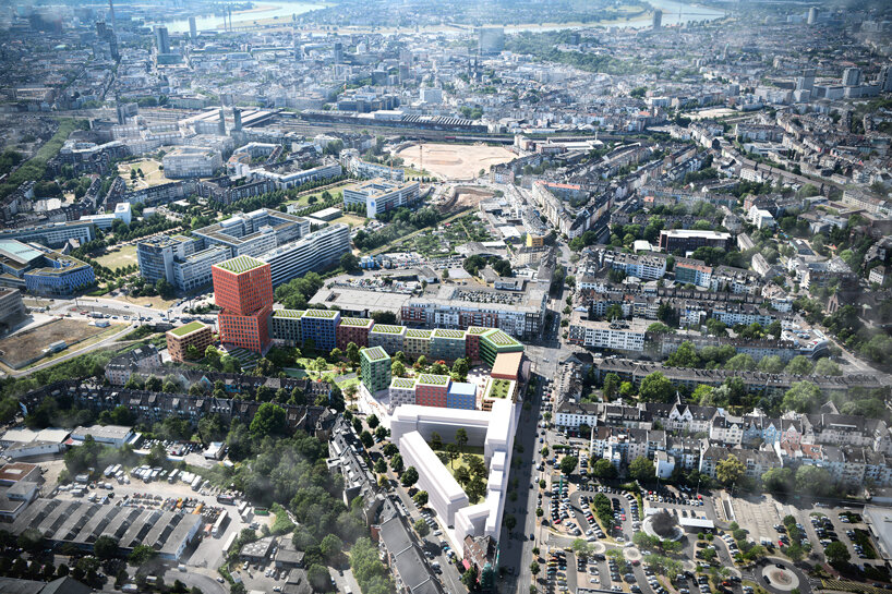 MVRDV plans new green district in düsseldorf with colorful residential complex