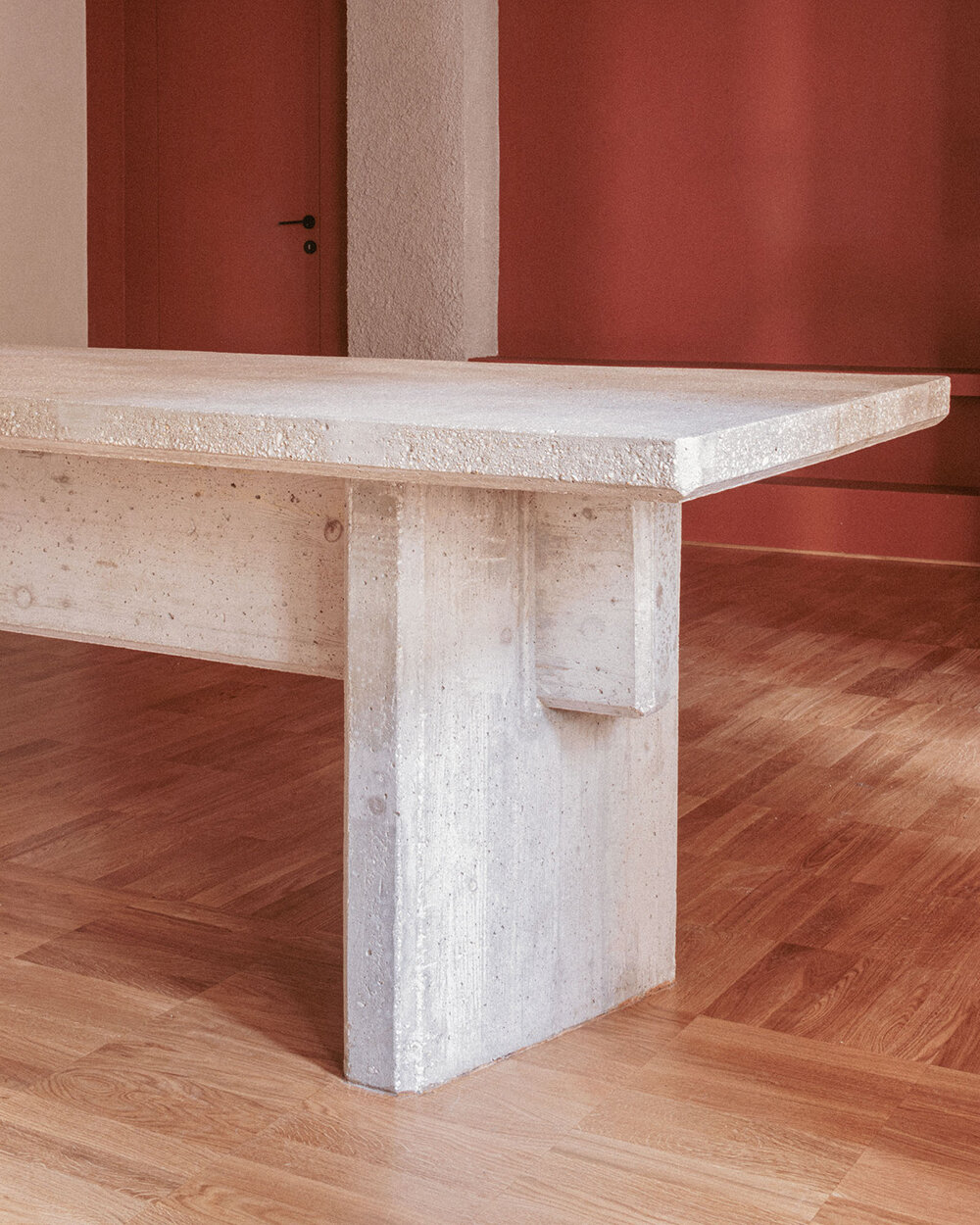 exposed column takes center stage inside studio traccia's renovated 1970s flat in rome