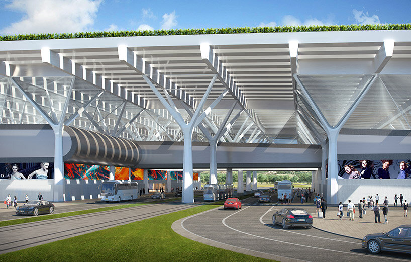 rafael viñoly architects will top florence airport terminal with vineyard green roof