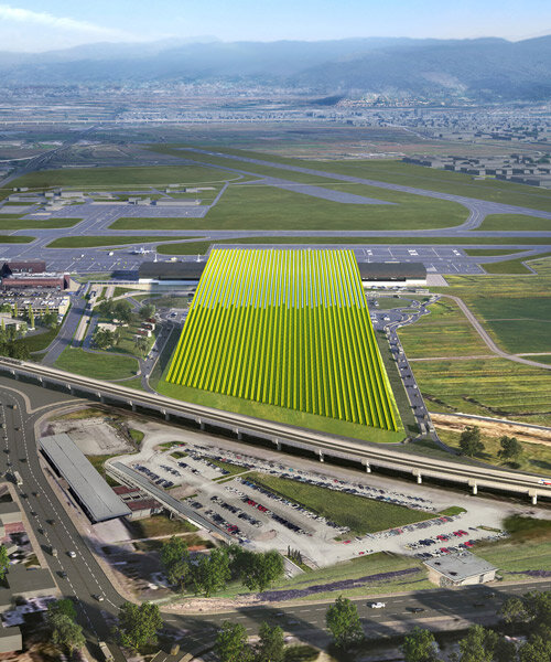 rafael viñoly architects will top florence airport terminal with vineyard green roof