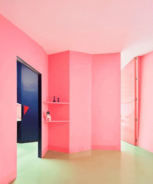 h3o architects imbue zigzag geometries & vibrant chromatics into barn-turned-house in spain