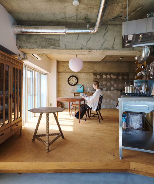 continuous cloister layout rearranges renovated apartment in japan