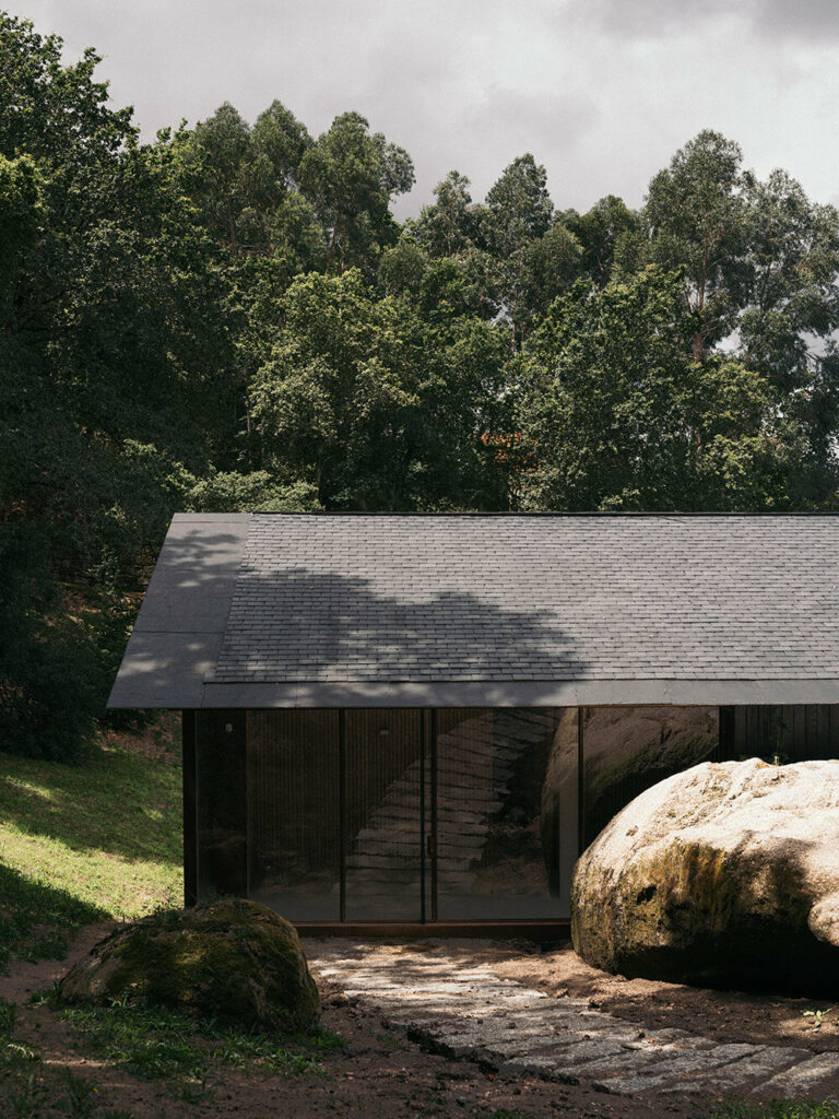 charred wood & weathered steel encase nicholas burns' winery in portugal