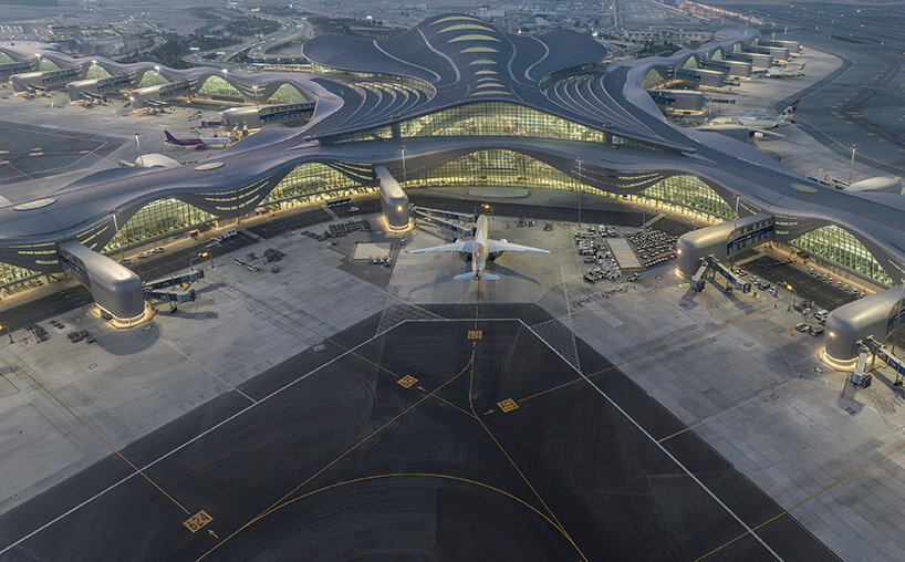 KPF's zayed airport terminal evokes desert dunes near abu dhabi