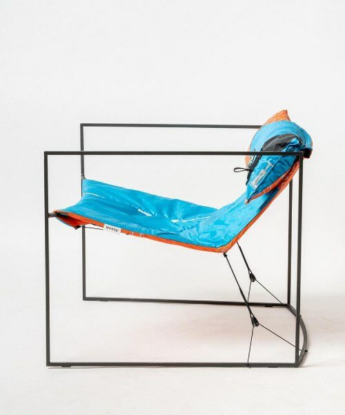 discarded kitesurfing parachutes shape vibrant chairs by yotam cohen and assaf shinfeld