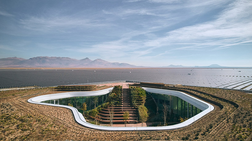 bilgin architects dots turkish solar plant with a shimmering control center