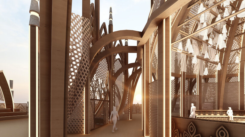 Burning Man Welcomes 2024 Temple Inspired By Neo Gothic Art Deco And   Burning Man 2024 Temple Together Black Rock City Caroline Ghosn Designboom 07 