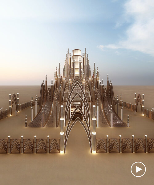 burning man welcomes 2024 temple inspired by neo-gothic, art deco and khaizaran styles