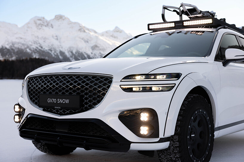 genesis gv70 snow concept EV races on show at white turf 2024, st moritz